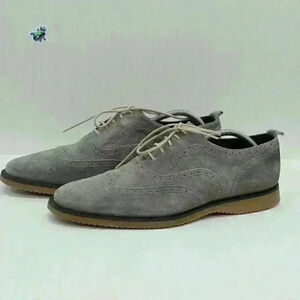 Burberry Men's Grey Suede Brogue Derby Shoes Size EU 44